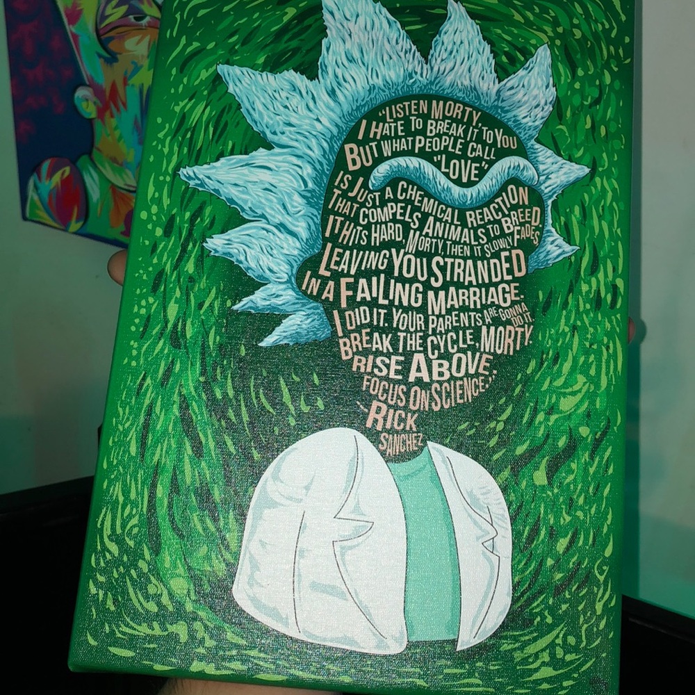 Rick Sanchez themed canvas